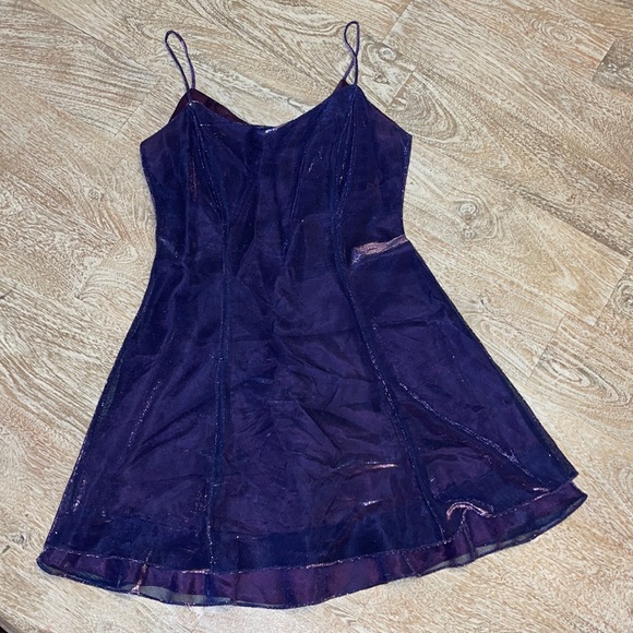 Vintage Dresses & Skirts - Vintage shiny 80s 90s stepping out dress